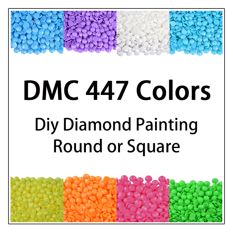 Embroidery Glass Beads - DMC 447 kolory 5D Diy diamentowe