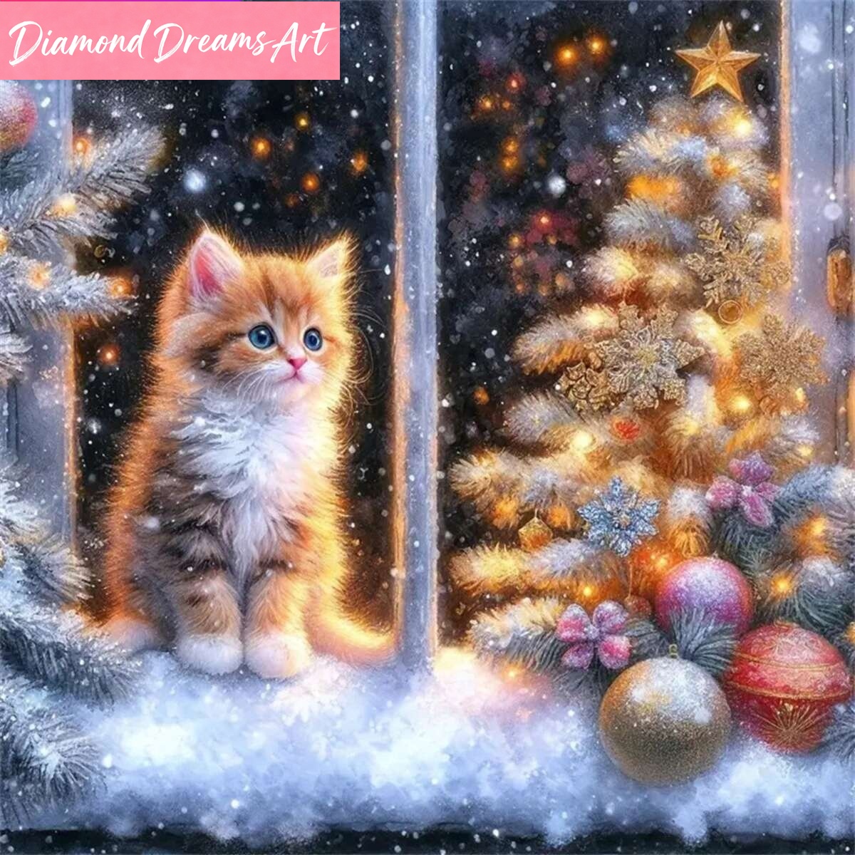 Embroidery Cat - Diamentowe Malowanie Kot Zwierzę Pełny Kwadrat/Okrągły