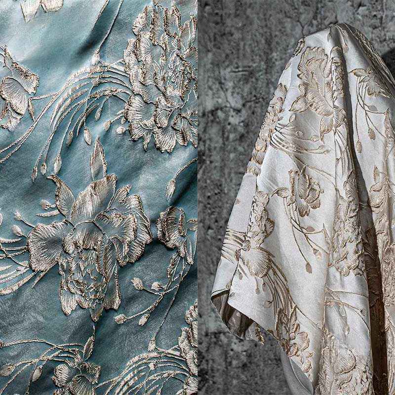 Embroidery Design 3D - Złota róża żakardowa ulga haft 3D