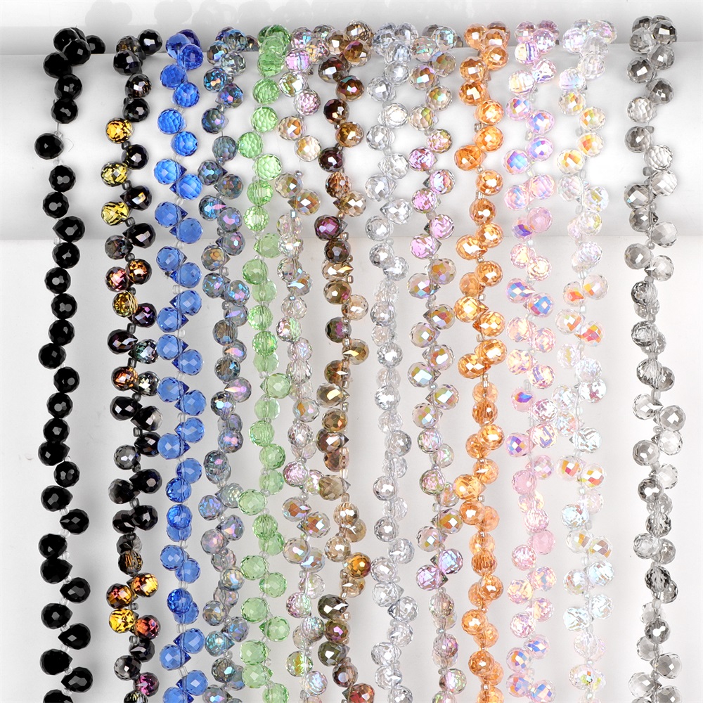 Embroidery Glass Beads - 8x10mm Fasetowane kryształowe koraliki w kształcie
