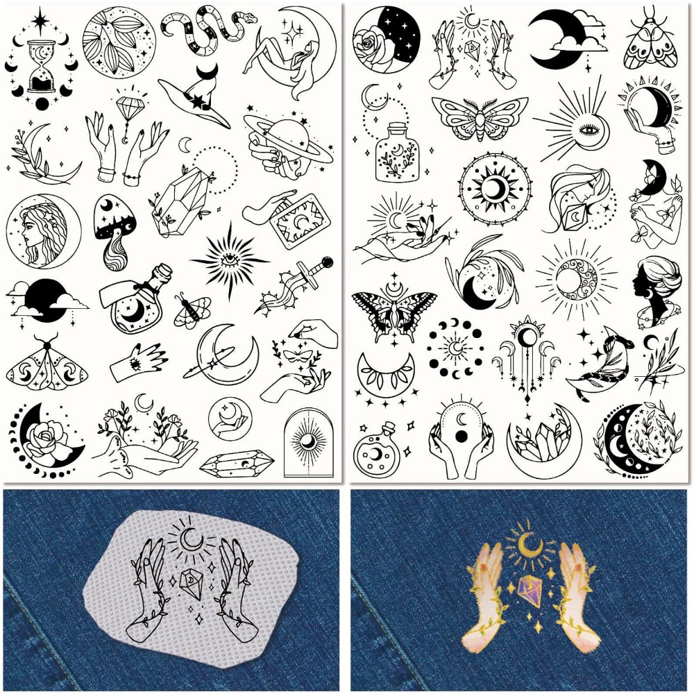 Embroidery Water - 51Pcs Boho Moon Sun Rozpuszczalne w