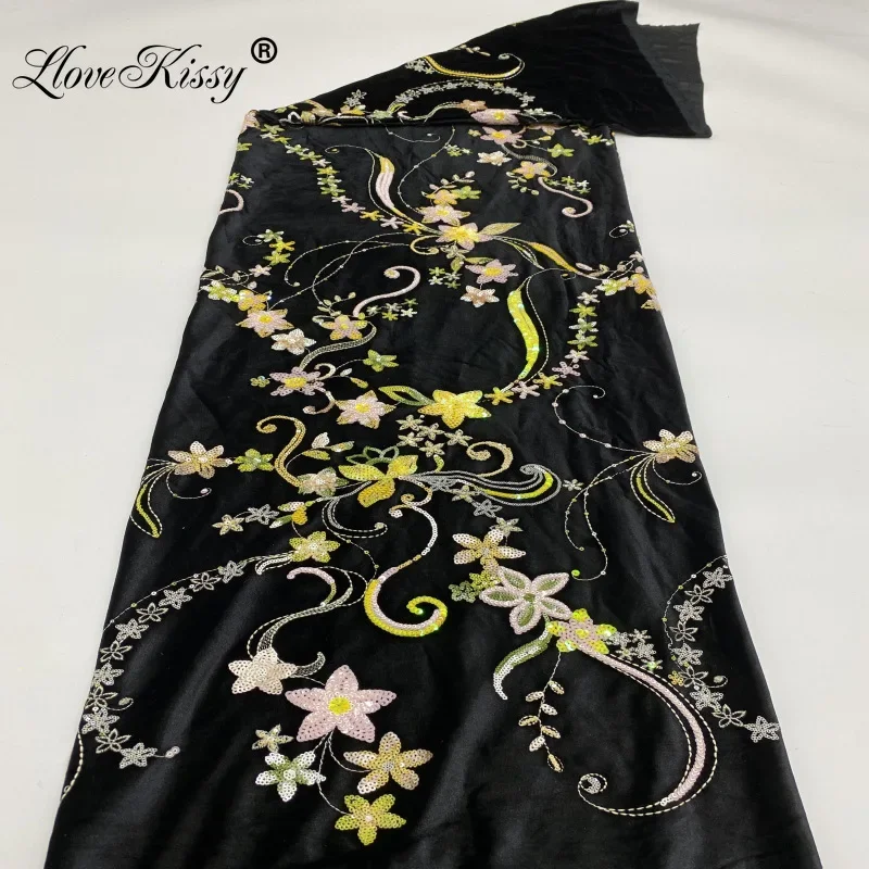 Velvet Fabric Embroidery - Nowy jesienno-zimowy czarny aksamitny haft 2+3+4+5MM