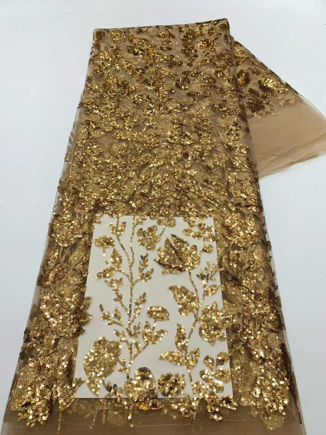 Afrykańska koronka z cekinami, – Embroidery Net Fabric recenzja i cena