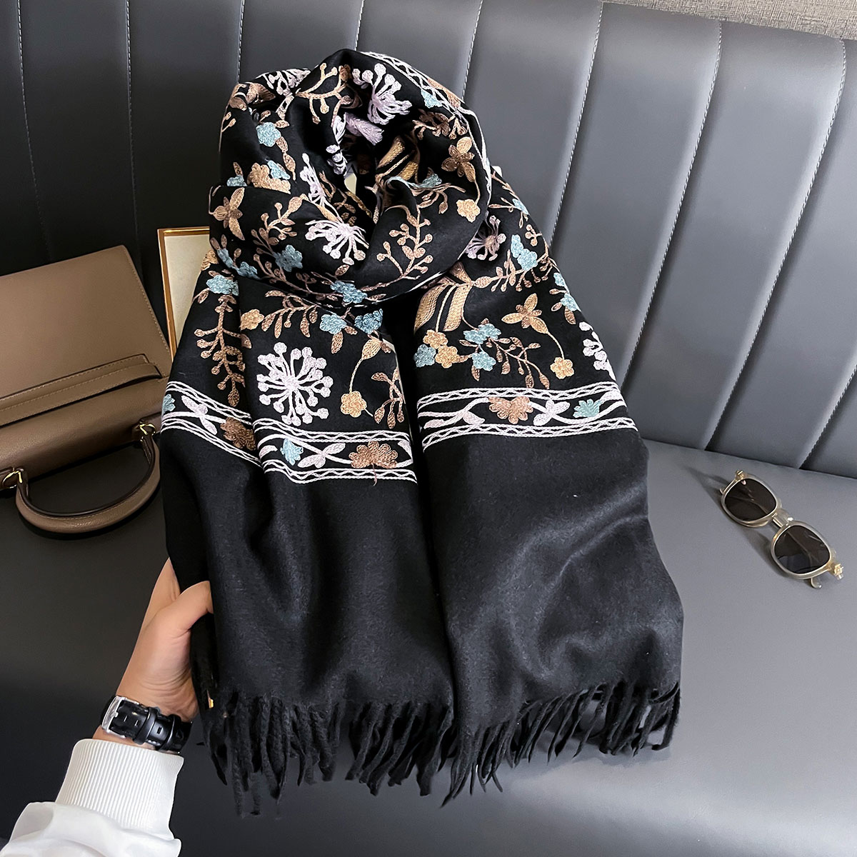 Nowy Zimowy Ciepły Szal Kaszmi – Embroidery Pashmina recenzja i cena