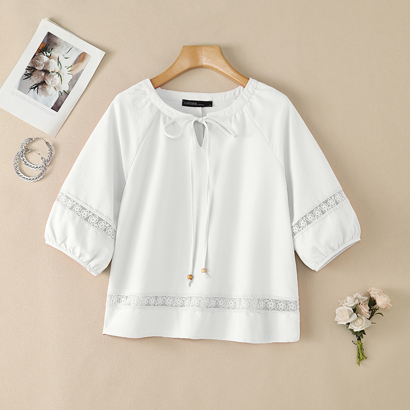Damska bluzka ZANZEA z kwiatow – Embroidery Jersey recenzja i cena