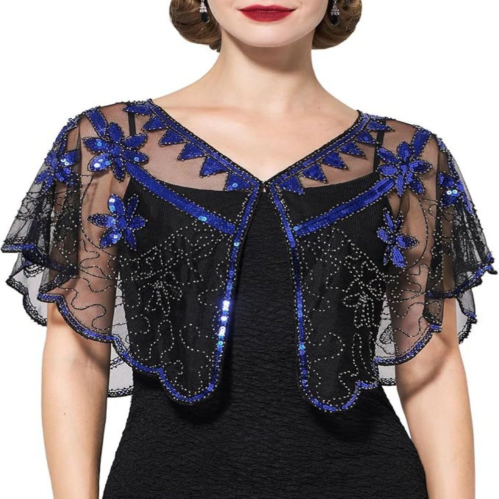 Retro cekinowy płaszcz poncho, – Embroidery Beads recenzja i cena