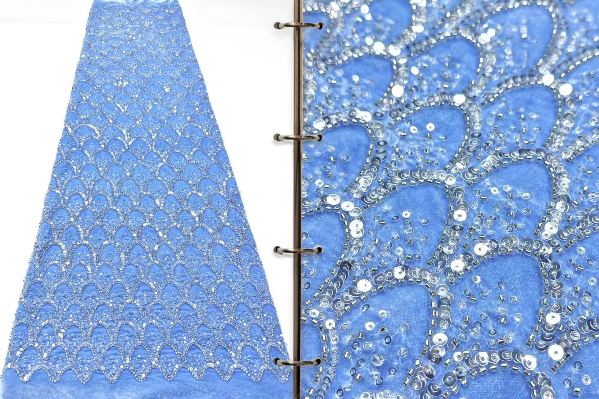 Luksusowe cekinowe eleganckie  – Embroidery Net Fabric recenzja i cena