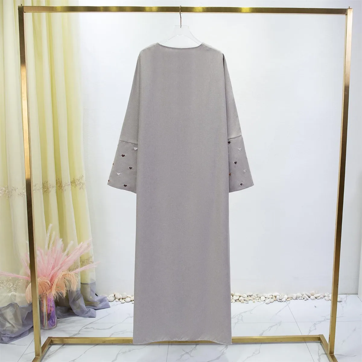 Kobiety Jilbabs otwarty przód  – Embroidery Kaftan recenzja i cena
