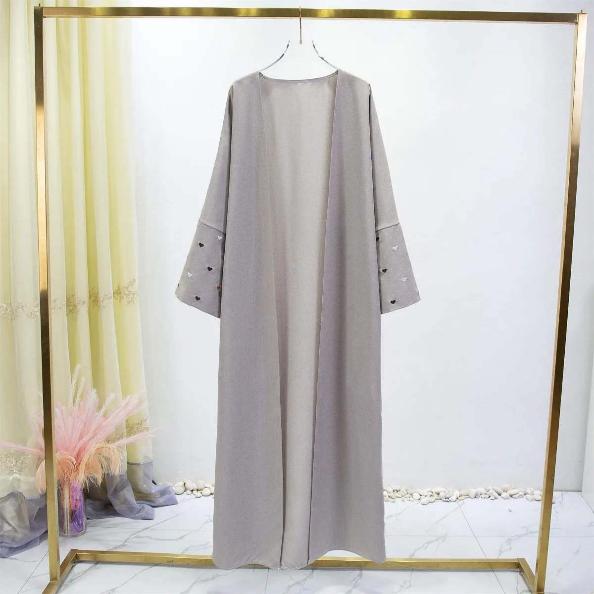 Kobiety Jilbabs otwarty przód  – Embroidery Kaftan recenzja i cena