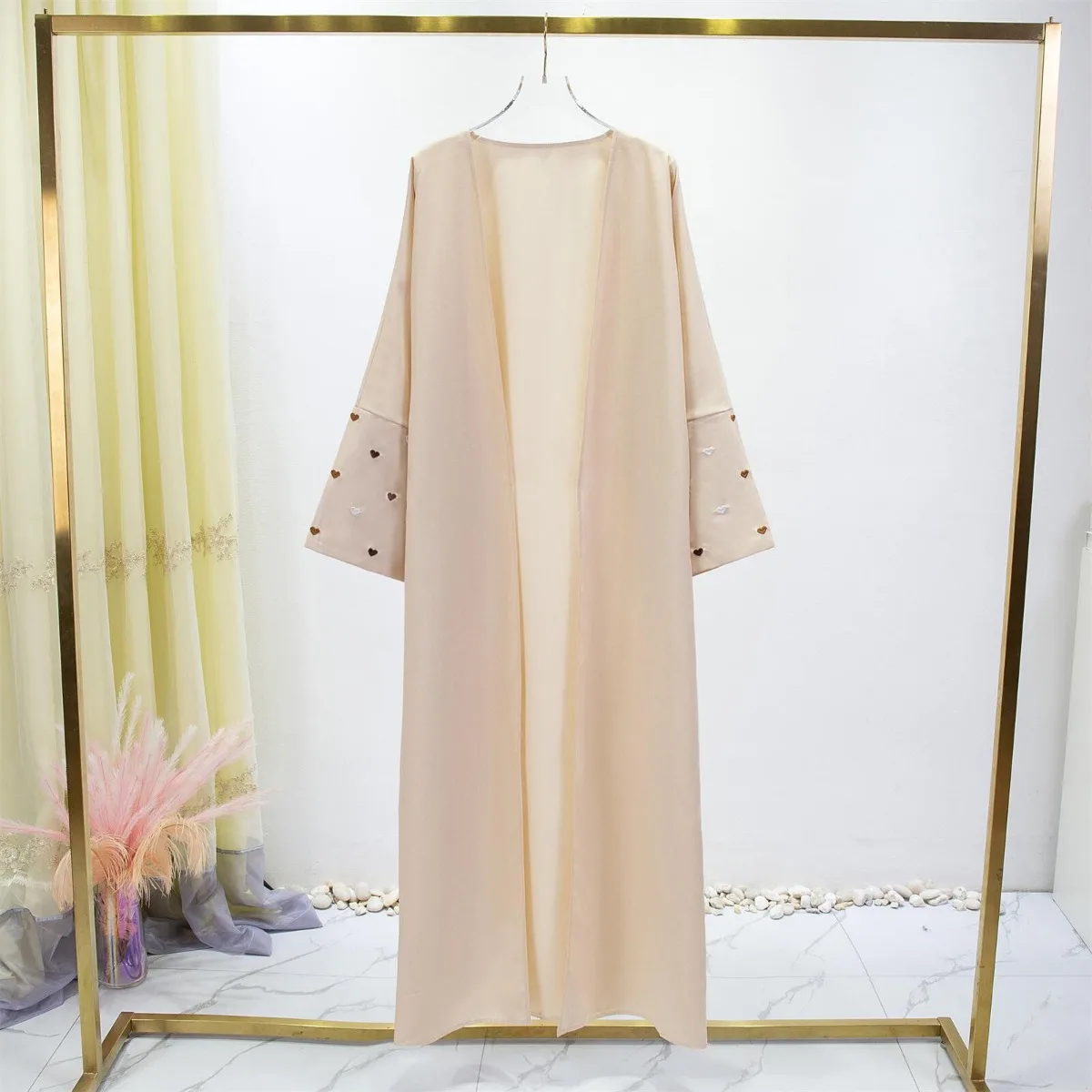 Kobiety Jilbabs otwarty przód  – Embroidery Kaftan recenzja i cena