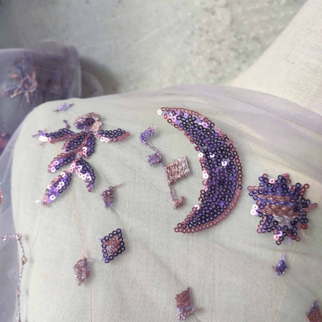 0,5 metra fioletowa koronka si – Embroidery Net Fabric recenzja i cena