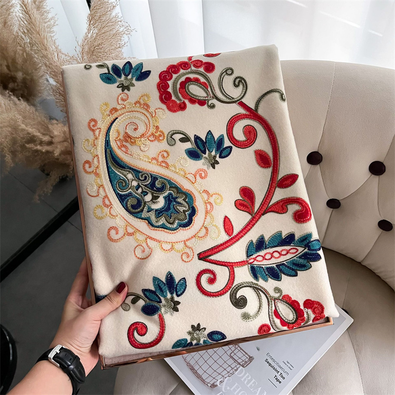 2024 modny szalik zimowy gruby – Embroidery Pashmina recenzja i cena