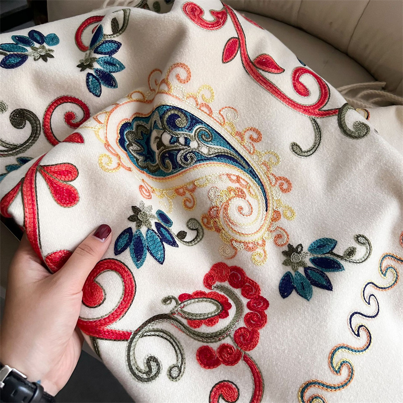 2024 modny szalik zimowy gruby – Embroidery Pashmina recenzja i cena