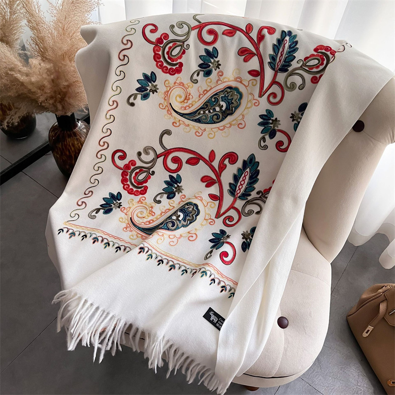 2024 modny szalik zimowy gruby – Embroidery Pashmina recenzja i cena