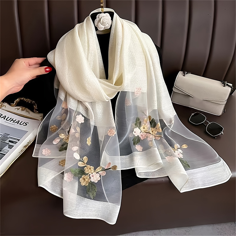 Damski jedwabny szalik wełnian – Embroidery Pashmina recenzja i cena