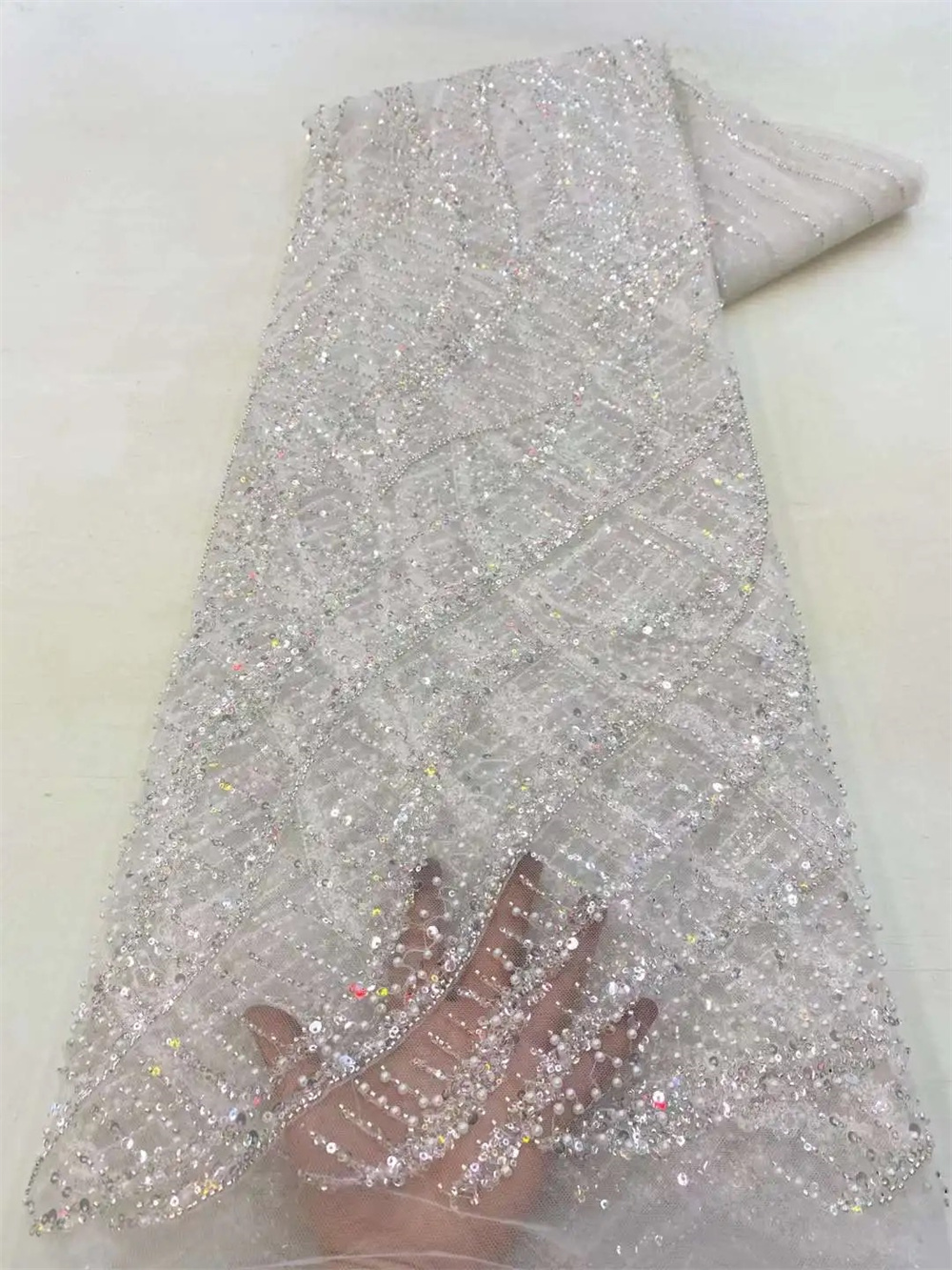Afrykańskie cekiny koraliki ko – Embroidery Net Fabric recenzja i cena