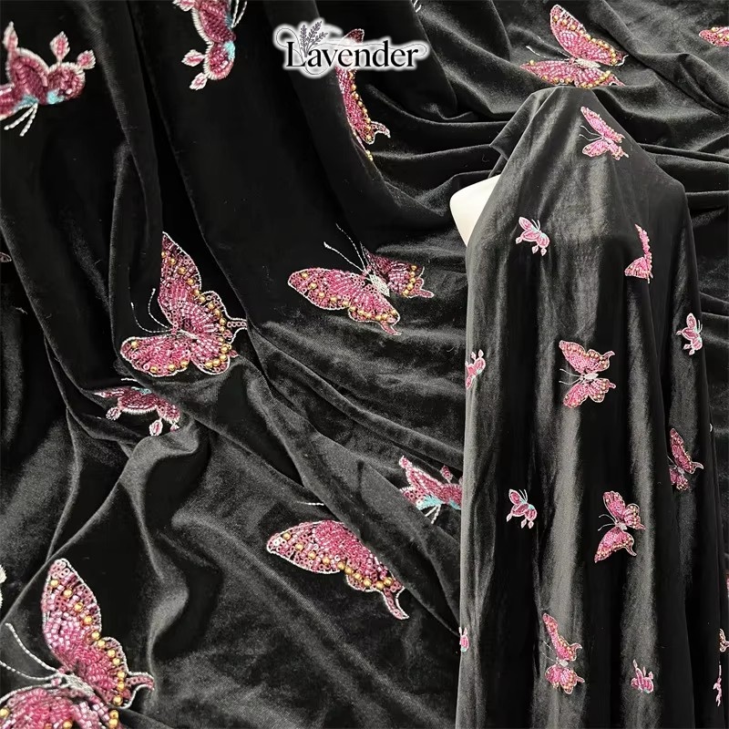 Czarna miękka aksamitna tkanin – Velvet Fabric Embroidery recenzja i cena