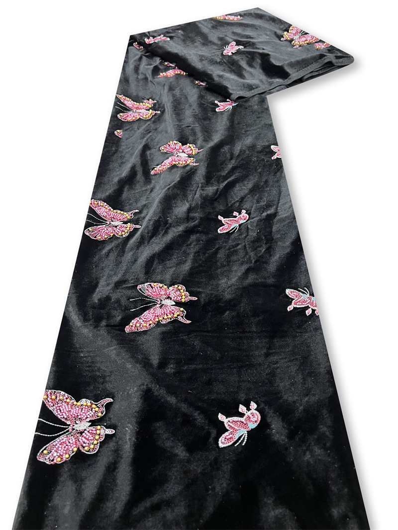 Czarna miękka aksamitna tkanin – Velvet Fabric Embroidery recenzja i cena