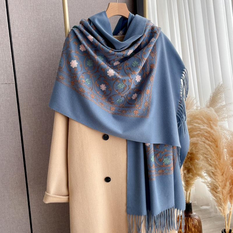 Nowy kaszmirowy szal z haftem  – Embroidery Pashmina recenzja i cena